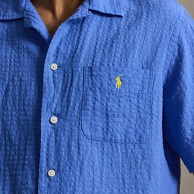 Pony Logo Seersucker Casual Shirt