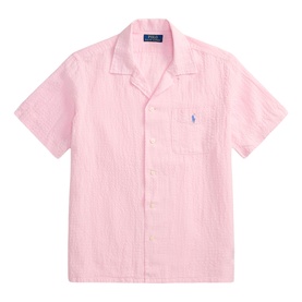 Pony Logo Seersucker Casual Shirt