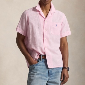 Pony Logo Seersucker Casual Shirt