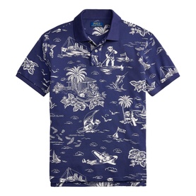 Polo Bear Logo Slim Fit Mesh Polo Shirt