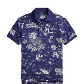 Polo Bear Logo Slim Fit Mesh Polo Shirt