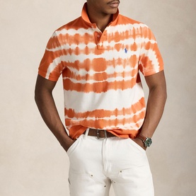 Pony Logo Tie-Dye Mesh Polo Shirt