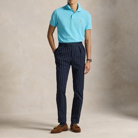 Polo Player Logo Slim Fit Mesh Polo Shirt