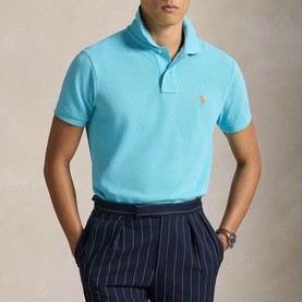 Polo Player Logo Slim Fit Mesh Polo Shirt