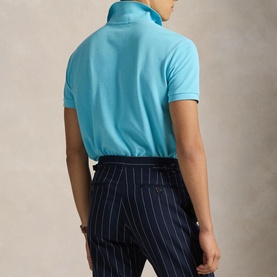 Polo Player Logo Slim Fit Mesh Polo Shirt