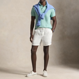 Polo Player Logo Slim Fit Mesh Polo Shirt