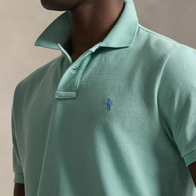 Polo Player Logo Slim Fit Mesh Polo Shirt