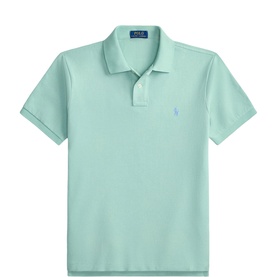 Polo Player Logo Slim Fit Mesh Polo Shirt