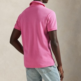 Polo Player Logo Slim Fit Mesh Polo Shirt