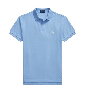 Polo Player Logo Slim Fit Mesh Polo Shirt