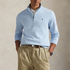 Pony Logo Double-Knit Zip Sweater