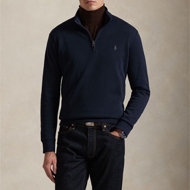 Pony Logo Double-Knit Zip Sweater