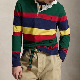 The Iconic Pony Logo Striped Rugby Shirt