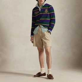Crest Logo Striped Classic Fit Rugby Shirt
