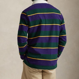 Crest Logo Striped Classic Fit Rugby Shirt