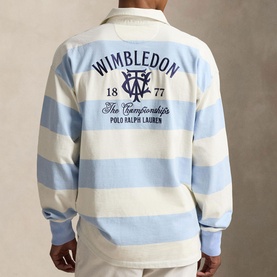 Wimbledon Logo Striped Rugby Sweatshirt