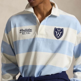 Wimbledon Logo Striped Rugby Sweatshirt