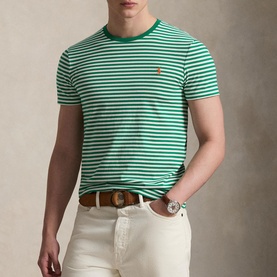 Polo Player Logo Slim Fit Striped Jersey T-Shirt