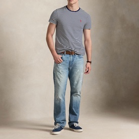 Polo Player Logo Slim Fit Striped Jersey T-Shirt