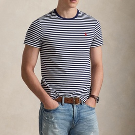 Polo Player Logo Slim Fit Striped Jersey T-Shirt