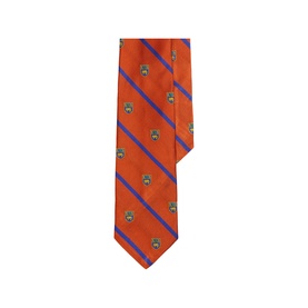 Crest Logo Striped Silk Club Tie