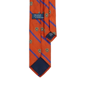 Crest Logo Striped Silk Club Tie