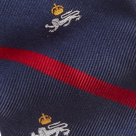 Silk Repp Stiped Logo Club Narrow Tie