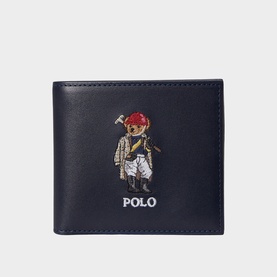 Polo Bear Leather Billfold Coin Wallet