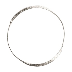 Juvi Hammered Bangle in sterling silver with a gently textured hammered finish, slim circular silhouette