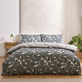 Blocks Duvet Set Black