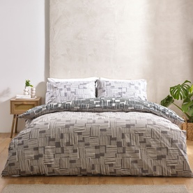 Blocks Duvet Set Black