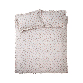 Frill Ditsy Floral Duvet Set Cream
