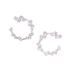 Aimee Marquise Stud Hoop Earrings