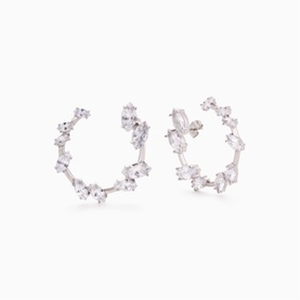 Aimee Marquise Stud Hoop Earrings