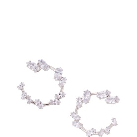 Aimee Marquise Stud Hoop Earrings