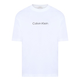 Calvin Klein Standard Logo T-Shirt in Bright White, crew neck, short sleeves, dropped shoulders with chest logo print