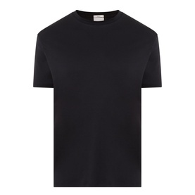 Calvin Klein black cotton crew neck T-shirt, short sleeves, plain front, relaxed fit