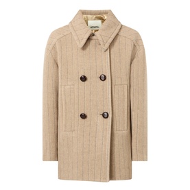 Fiby Pinstripe Double-Breasted Peacoat
