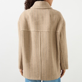 Fiby Pinstripe Double-Breasted Peacoat