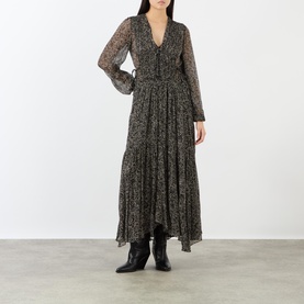 Briane Floral Graphic Flared Dress