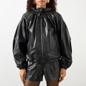 Neela Faux Leather Bomber Jacket