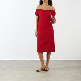 Logo Off-The-Shoulder Dress