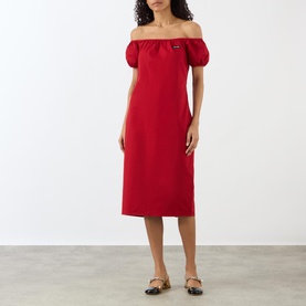 Logo Off-The-Shoulder Dress