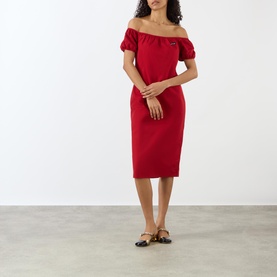 Logo Off-The-Shoulder Dress