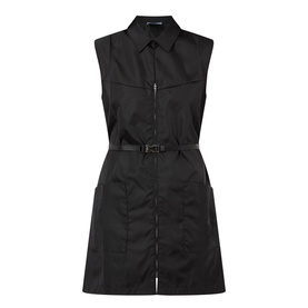 Re-Nylon Belted Zip-Through Mini Dress