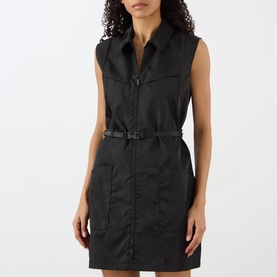 Re-Nylon Belted Zip-Through Mini Dress