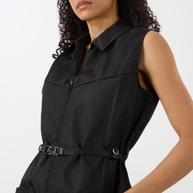 Re-Nylon Belted Zip-Through Mini Dress