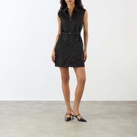Re-Nylon Belted Zip-Through Mini Dress
