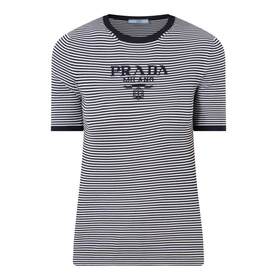 Logo Striped Silk Sweater