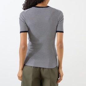 Logo Striped Silk Sweater